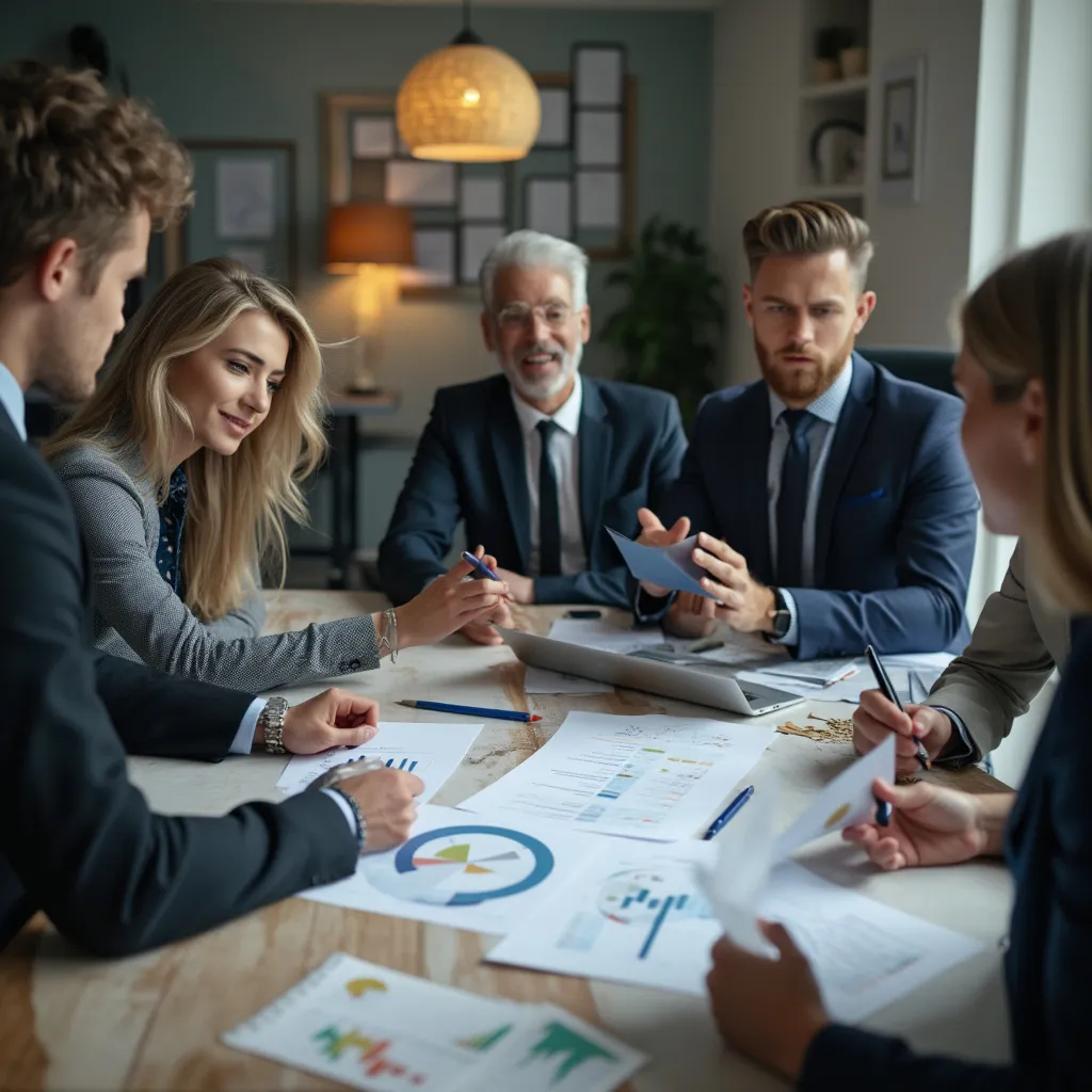Equipo colaborando en estrategias